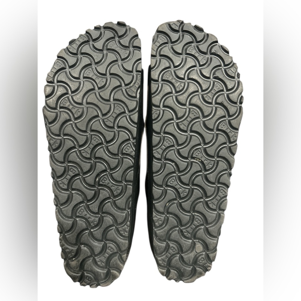 Birkenstock Arizona Sandals Black Leather Double Strap Size 38 EU 7-7.5 US - Picture 8 of 8